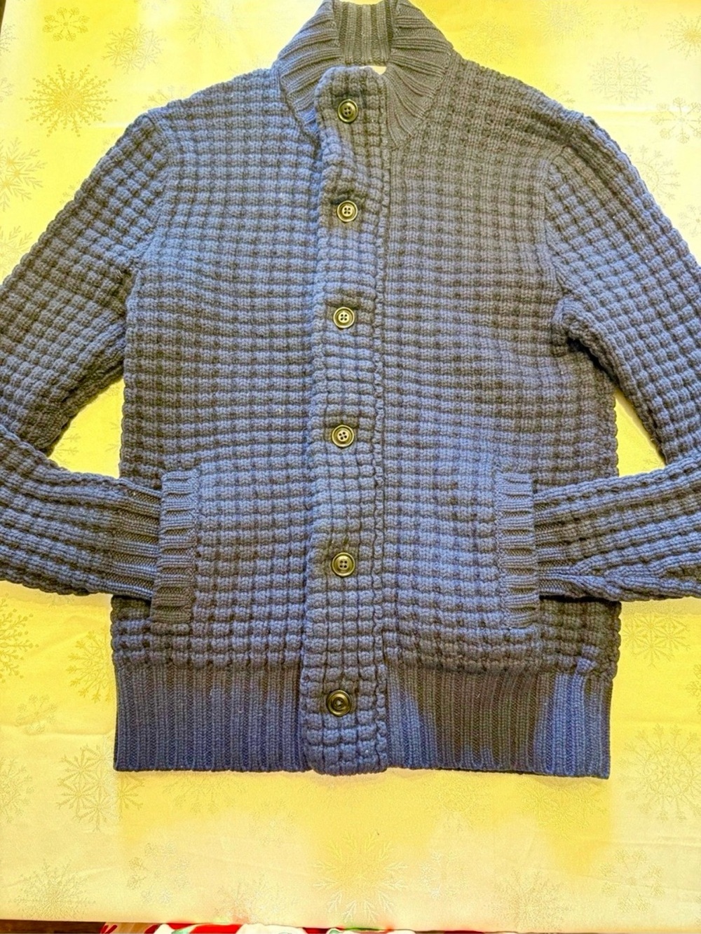 Bonobos Warwick Lambswool Full Zip Cardigan Navy Zip-Up Jacket Women’s Large *E*